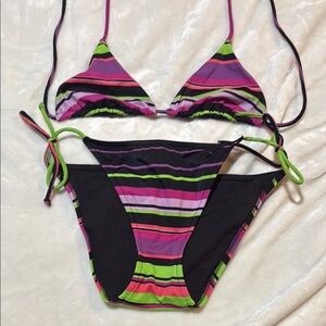 Victoria's Secret Multicolor Striped Bikini